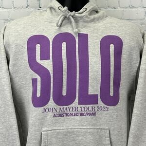 John Mayer Solo Tour 2023 Hoodie Hooded Sweatshirt Concert Gray Mens M Medium